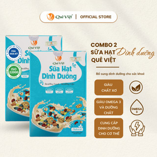 Combo 2 hộp sữa hạt dinh dưỡng Quê Việt (không đậu nành) + tặng quà tặng tùy chọn - Hộp 500G (20 túi x 25G)