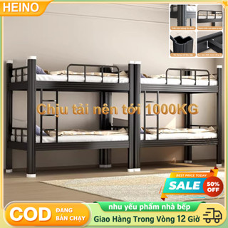 HENIO Giường tầng sắt 2 tầng 2m chắc chắn cho sinh viên công nhân phòng trọ ký túc xá chịu lực tốt