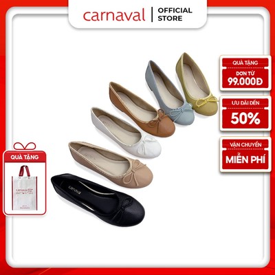 Giày búp bê nữ CARNAVAL nơ xinh thanh lịch đế bệt êm chân phong cách Hàn Quốc thời trang công sở - VS21