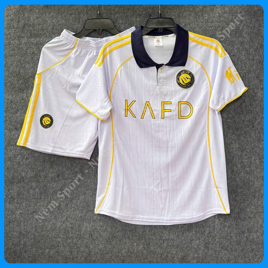 Quần Áo Bóng Đá CLB AL - Nass Màu Trắng 2025 - Chất Vải Thun Mè , Nhận In Tên Số