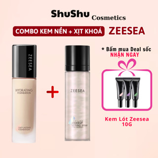 [COMBO] Kem Nền Zeesea 30G, Xịt Khóa Nền Zeesea Tặng Kèm Kem Lót Zeesea 10G Tím Nude Xanh SHUSHU COSMETICS