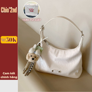 (Sẵn) Túi Xách Nữ Chio2nd Vải Cao Cấp Mẫu Mới, Túi Trống Đeo Vai Nữ, Đeo Chéo Kèm Charm Gấu Bông Đáng Yêu Hot 2025 S86