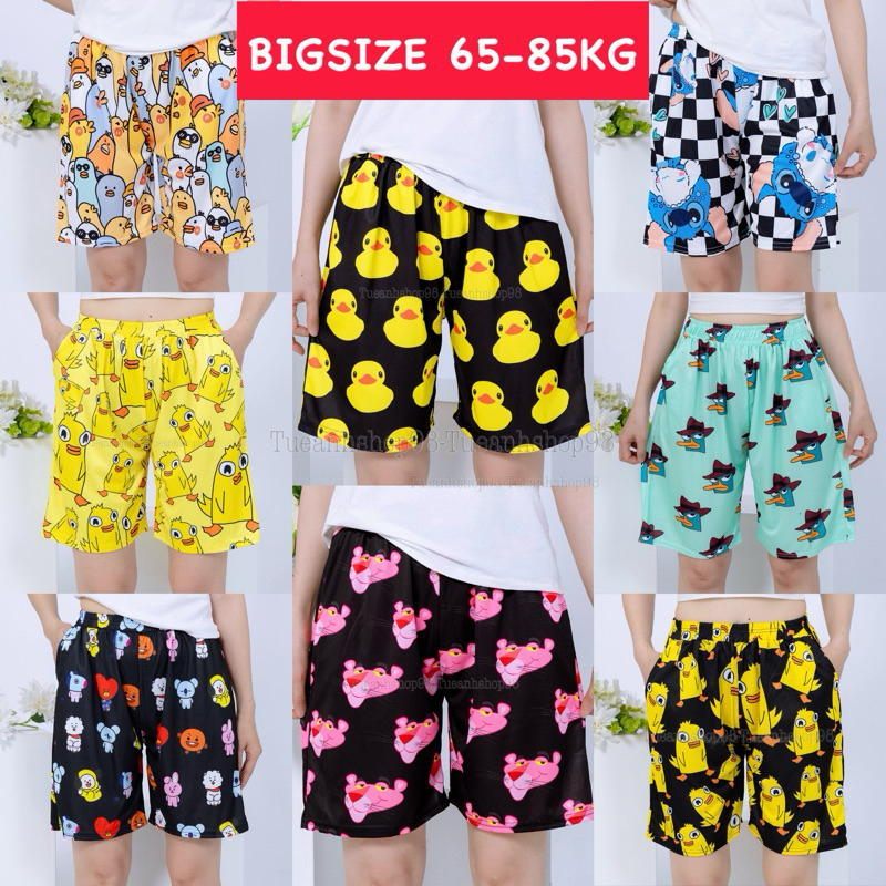 [71 Mẫu Quần Bigsize 70-85KG] Quần Short Lửng Cartoon Thun Hoạt Hình Unisex - Quần Đùi Mùa Hè Cotton Nam Nữ Mặc Nhà