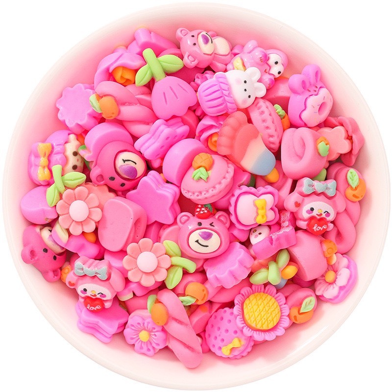 Charm NHỰA gắn bình nước mũ bảo hiểm, gắn dép bằng keo nhiều màu sắc TRANGBIHUE