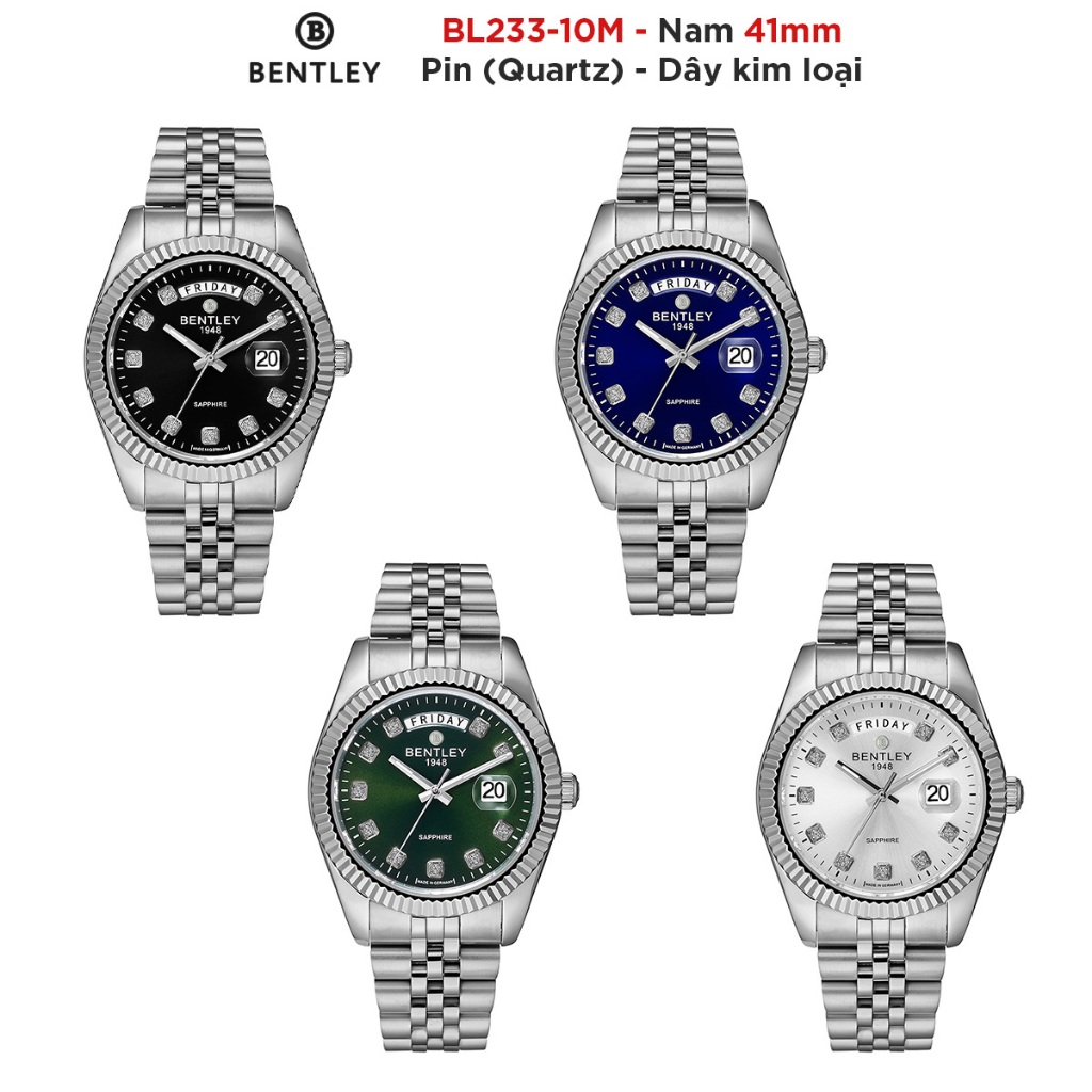 Đồng hồ Bentley Nam Dây kim loại BL2333-10MWBI Chính hãng