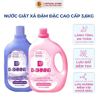 Combo 2 Can Nước Giặt Xả đậm đặc cao cấp D-SHINING 3,6Kg/1 can không phai màu lưu hương lâu trên từng sợi vải T1