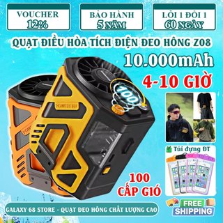  Quạt Điều Hoà Đeo Thắt Lưng Gió Mạnh Z08 Quạt Đeo Hông Kiêm Sạc Dự Phòng 10000mah Chính Hãng 