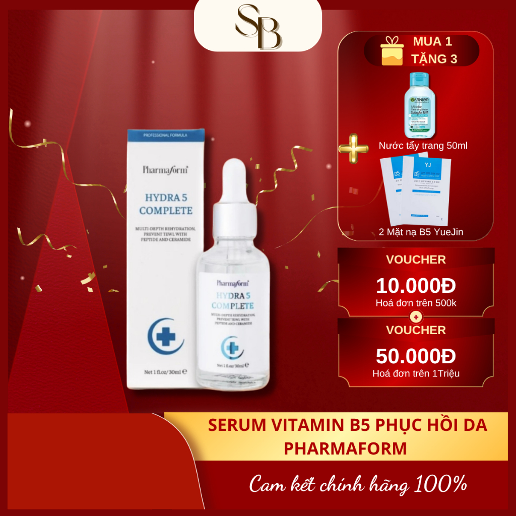 Serum Vitamin B5 Pharmaform Hydra 5 Complete Dưỡng Ẩm, Hỗ Trợ Phục Hồi Da 30ml