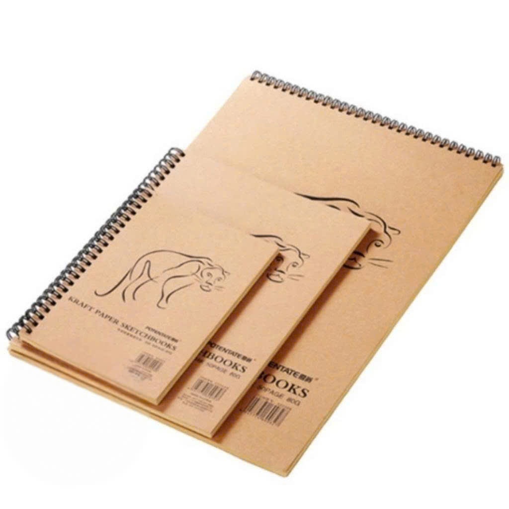 HCKT [THANH LONG] - Sổ Giấy Kraft POTENTATE / Kraft Paper SKETCH BOOK Loại A3 Lò xo (Hình Con Cọp)