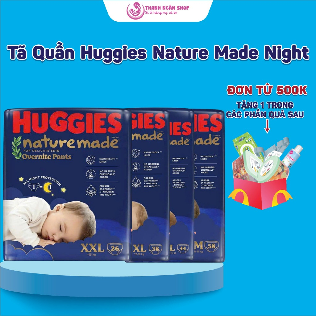 Combo 2 Bịch / 1 Bịch Tã Quần Huggies Cao Câp Size XXL26 (15 - 22 Kg) - Huggies Nature made - Thanh 