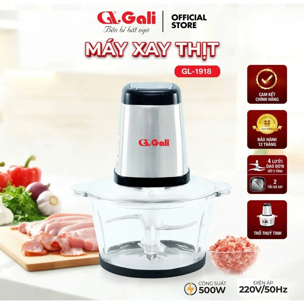 MÁY XAY THỊT GALI GL1918 500W 1,8 LÍT I Máy Xay Đa Năng KALPEN S2 Công Suất 700W-2L BH 24 THÁNG