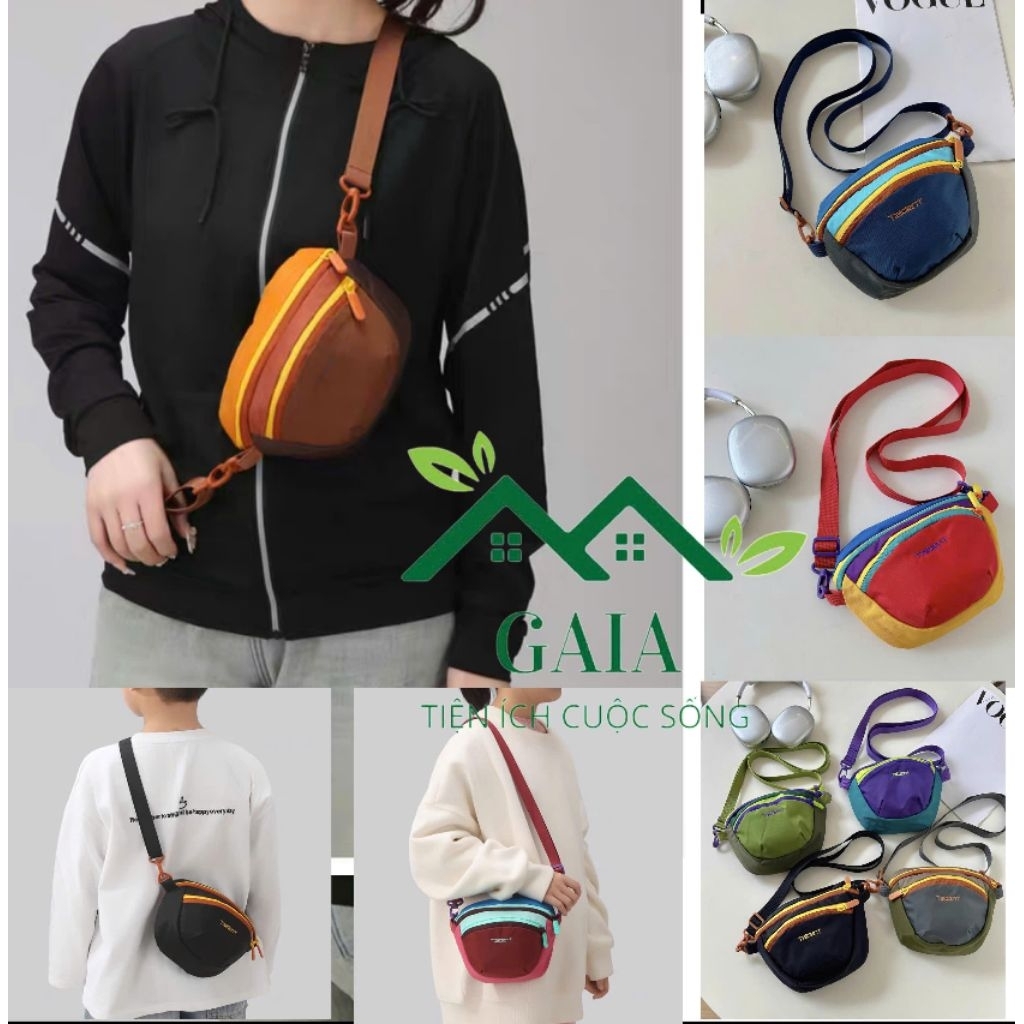 Túi đeo ngực, túi đeo thắt lưng unisex nam nữ đa năng chống thấm nước chống xước, túi đeo chéo nam nữ, túi đeo vai B5