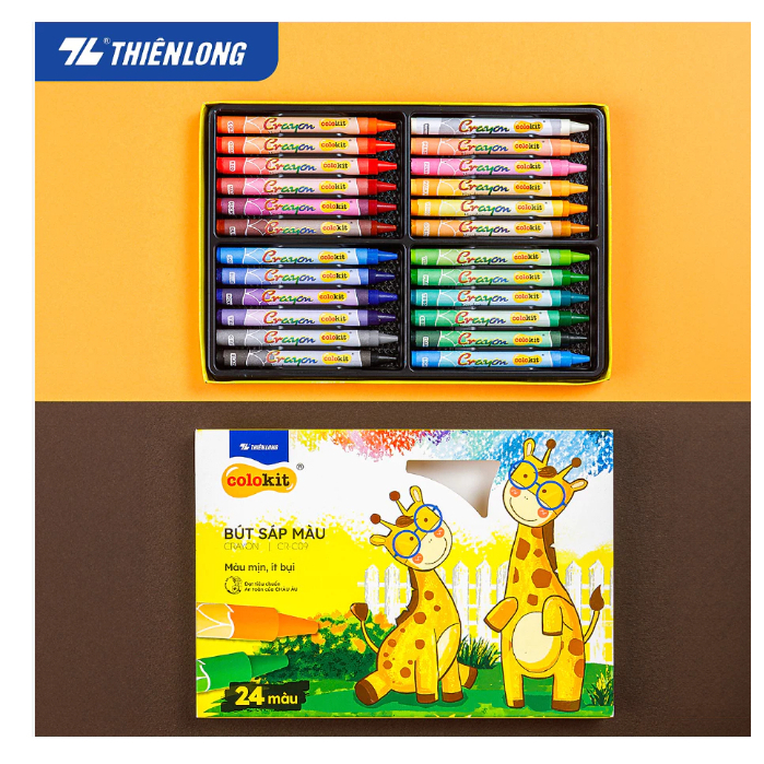 Hộp 24 Bút Sáp Màu Thiên Long Colokit CR-C09