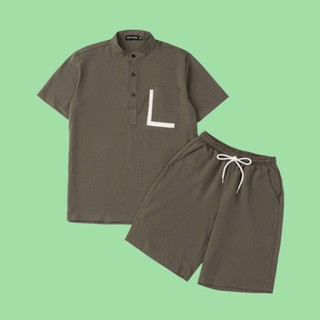 Bộ Đũi Nam Cổ Tàu Áo Ngắn Tay Quần Đùi Chất Liệu Vải Đũi Mềm Mịn Mát Không Bai Thấm Hút Mồ Hôi Tốt