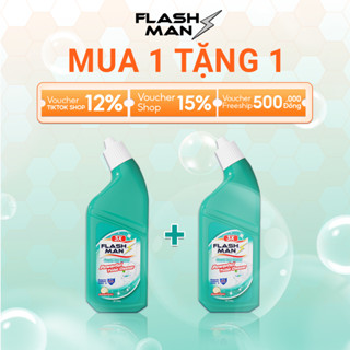 [MUA 1 TẶNG 1] Nước Tẩy Bồn Cầu Flashman 500g – Diệt Khuẩn 99.9% – Khử Mùi, Tẩy Sạch Vết Bẩn