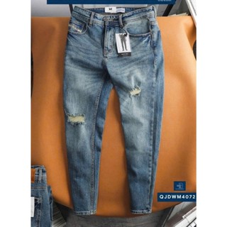 Quần bò jean nam dài cao cấp đẹp rách gối nhẹ, chất đẹp mềm co giãn không gây ngứa, form ôm bó nhẹ được kiểm hàng,