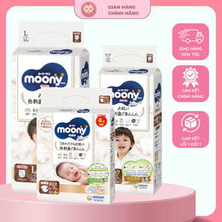 Bỉm Moony Natural Nhập Khẩu Chính ngạch – Siêu Mềm Mại, Thấm Hút Tốt – Chống Hăm Cho Bé Sơ Sinh