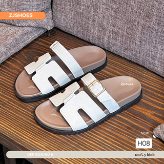  Dép đốc nam chữ H bản da lộn H68 2 chống nước phom nhẹ cứng cấp - Dép da nam thời trang boy phố 