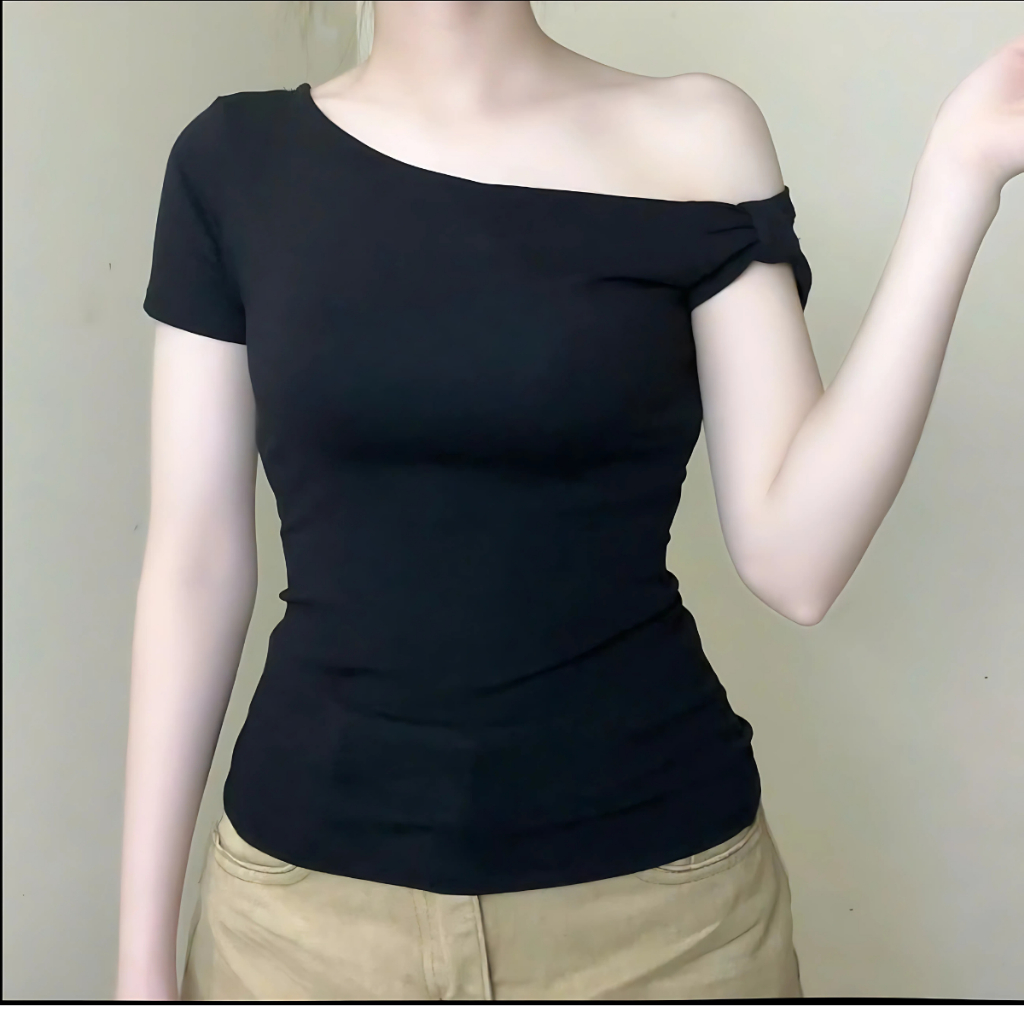 (MỞ BÁN) Áo Thun Lệch Vai Thắt Nơ-BYJANE 635 (TỪ 36KG-62KG) | BigBuy360 - bigbuy360.vn