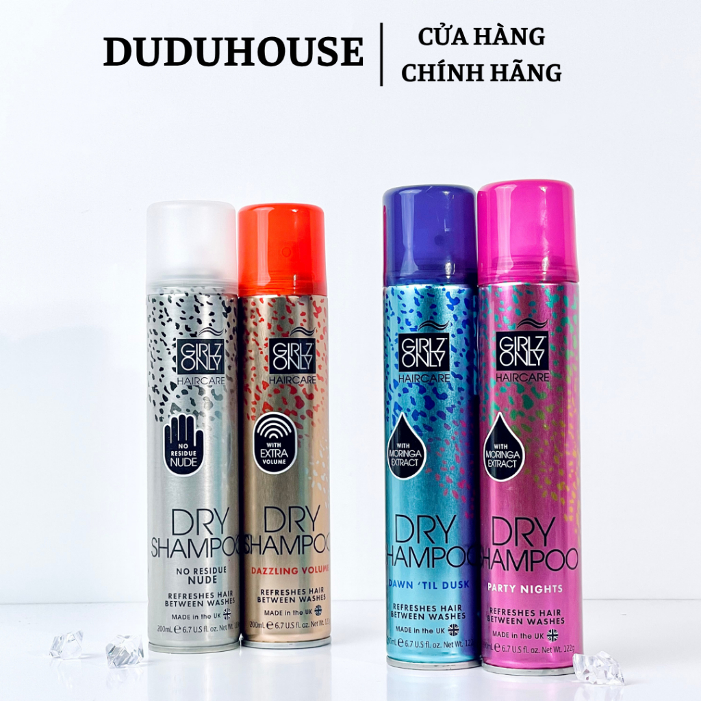 Dầu gội khô Girlz Only Dry Shampoo 200ml Duduhouse
