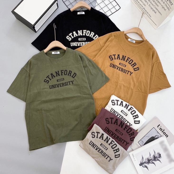 Áo phông 3158 in chữ STANFORD cotton khô mềm mịn form rộng