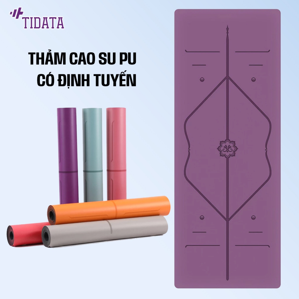  Thảm yoga cao su PU thiên nhiên định tuyến 183x68cm- TIDATA 
