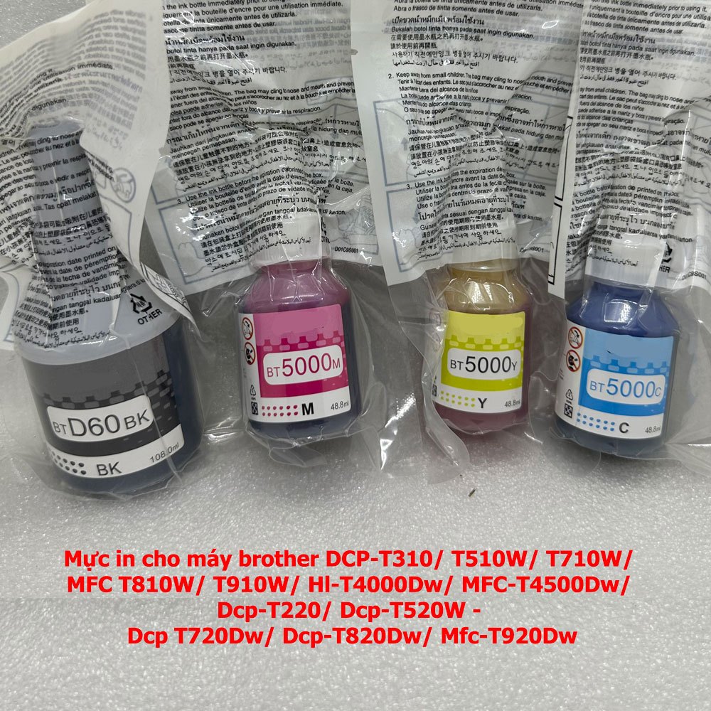  Mực Brother BTD60BK BT5000C Y M NOBOX cho máy in Brother DCP-T310  T510W  710W  MFC-T810W  T910W 