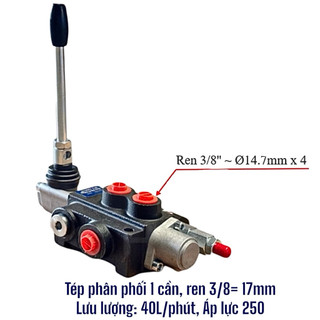 Tép phân phối, van thuỷ lực, van tay: 1 cần, 2 cần, 3 cần, 4 cần : 2 chiều