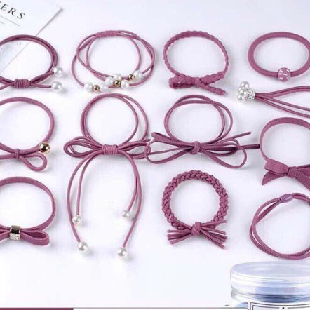 CHUN BUỘC TÓC-HỘP 12 CHIẾC CHUN BUỘC TÓC SIÊU ĐẸP