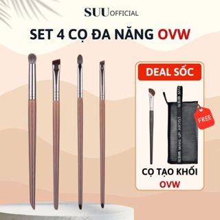 [OVW] Set 4 Cọ Đa Năng OVW Trang Điểm Mắt Mũi Kẻ Mày Che Khuyết Điểm Chuyên Nghiệp Cán Gỗ