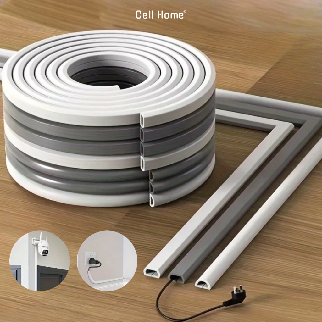  Nẹp đi dây điện nổi dán tường bảo vệ dây điện khay ống đi dây sàn gọn gàng chống đứt gãy chống cháy 