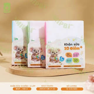 Khăn Sữa Xô Mipbi 10 điểm + 2 lớp Thấm Hút Tốt Cho Bé sơ sinh khăn lau mặt đa năng