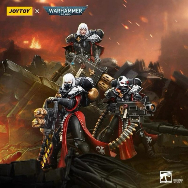MÔ HÌNH JOYTOY WARHAMMER 40K - 1/18 ACTION FIGURE THIÊN SỨ ĐEN AZRAEL VÀ HỘI CHỊ EM SÚNG BỰ .