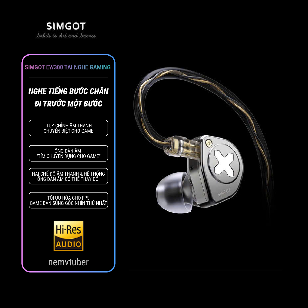 [NEW-BH12T] Tai Nghe In Ear SIMGOT EW300 - Chuyên Game FPS