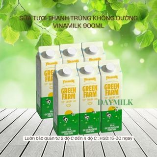  COMBO 6 HỘP SỮA TƯƠI THANH TRÙNG NGUYÊN CHẤT VINAMILK GREEN FARM KHÔNG ĐƯỜNG 900ML 