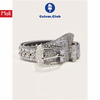 Thắt lưng Calem.Club nam nữ bản to 3cm Đính Đá lấp lánh chất liệu da PU dây nịt phong cách Hàn Quốc
