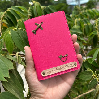 Vỏ bọc Passport khắc tên handmade