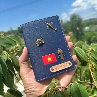 Vỏ bọc Passport khắc tên handmade
