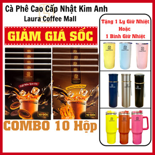[ Combo 10 Hộp] Cà Phê Nhật Kim Anh Laura Coffee | Vị Đông Trùng Và Nấm Linh Chi