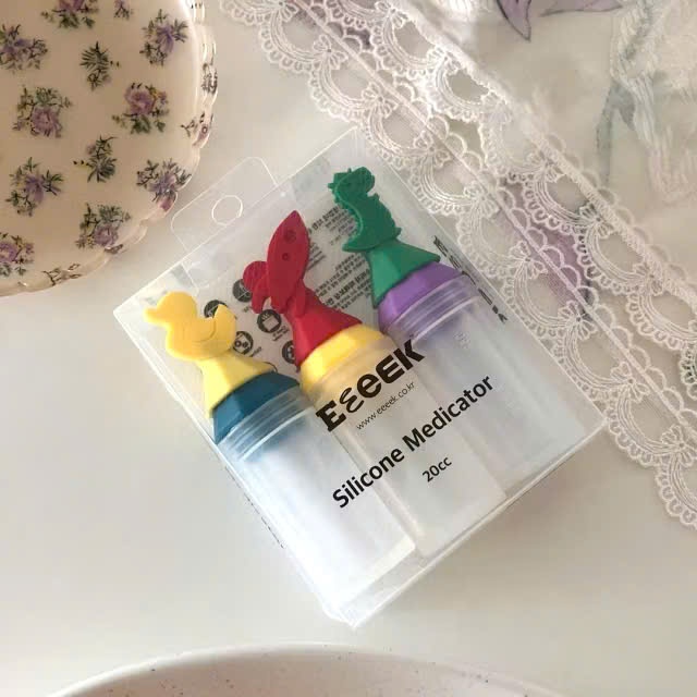 Set 3 Bình Silicon Đựng Thuốc cho bé EEEEK Hàn Quốc