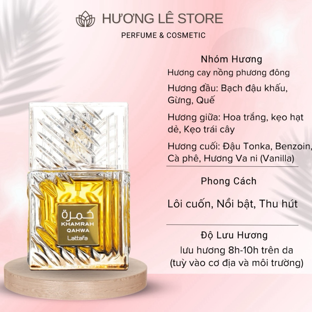 10ml |  𝐔𝐧𝐢𝐬𝐞𝐱 𝐋𝐚𝐭𝐭𝐚𝐟𝐚 𝐊𝐡𝐚𝐦𝐫𝐚𝐡 𝐐𝐚𝐡𝐰𝐚 𝐄𝐃𝐏 | HƯƠNG LÊ STORE