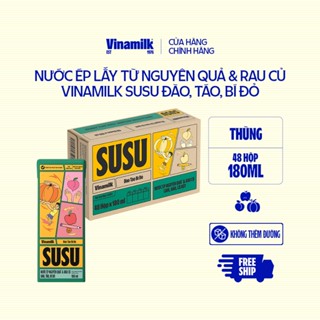 [SẢN PHẨM MỚI] Nước ép nguyên quả & rau củ Vinamilk Susu - Đào Táo Bí đỏ - Thùng 48 hộp x 180ml