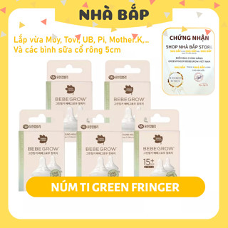 Núm ti Green Finger chính hãng, núm ti 2 van thoát khí (vừa bình sữa moy.uum...) - Nhà Bắp Store