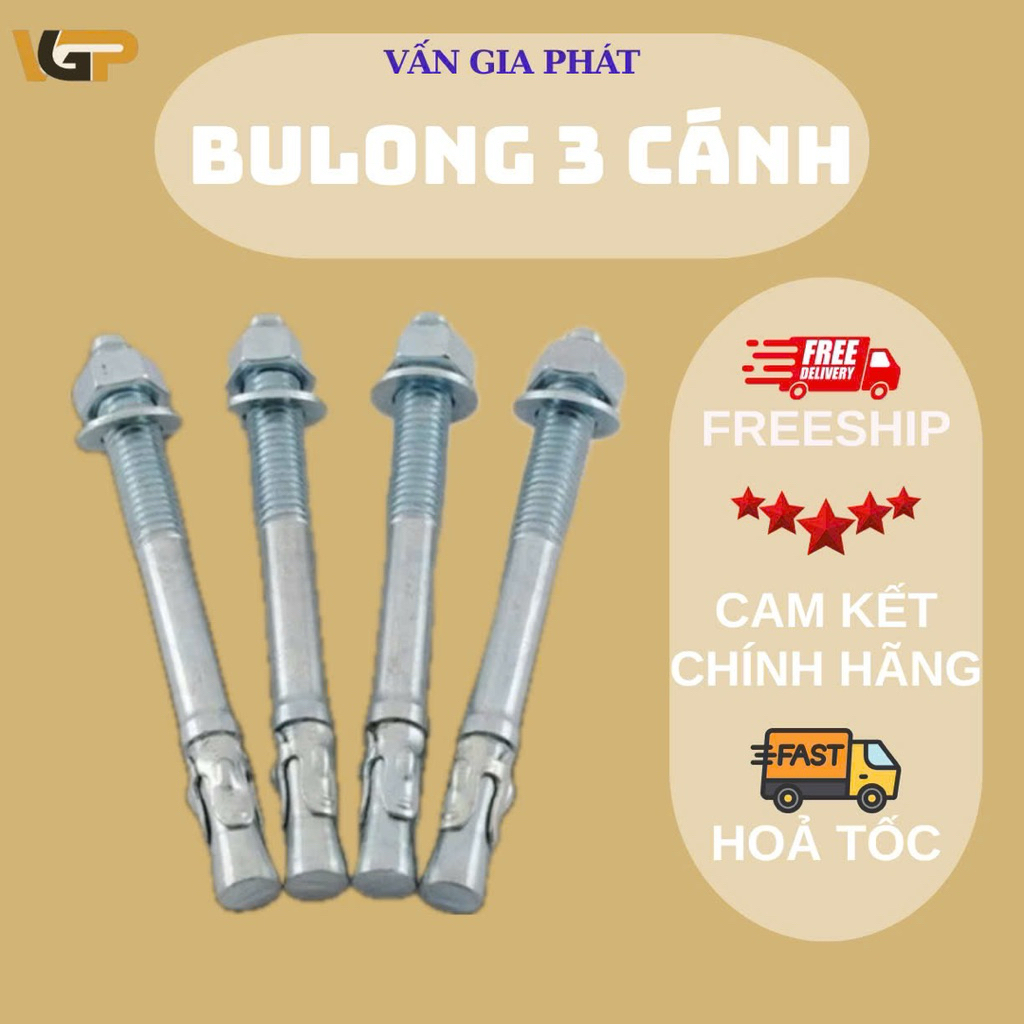 Bu Lông 3 Cạnh M8-80 Mạ kẽm