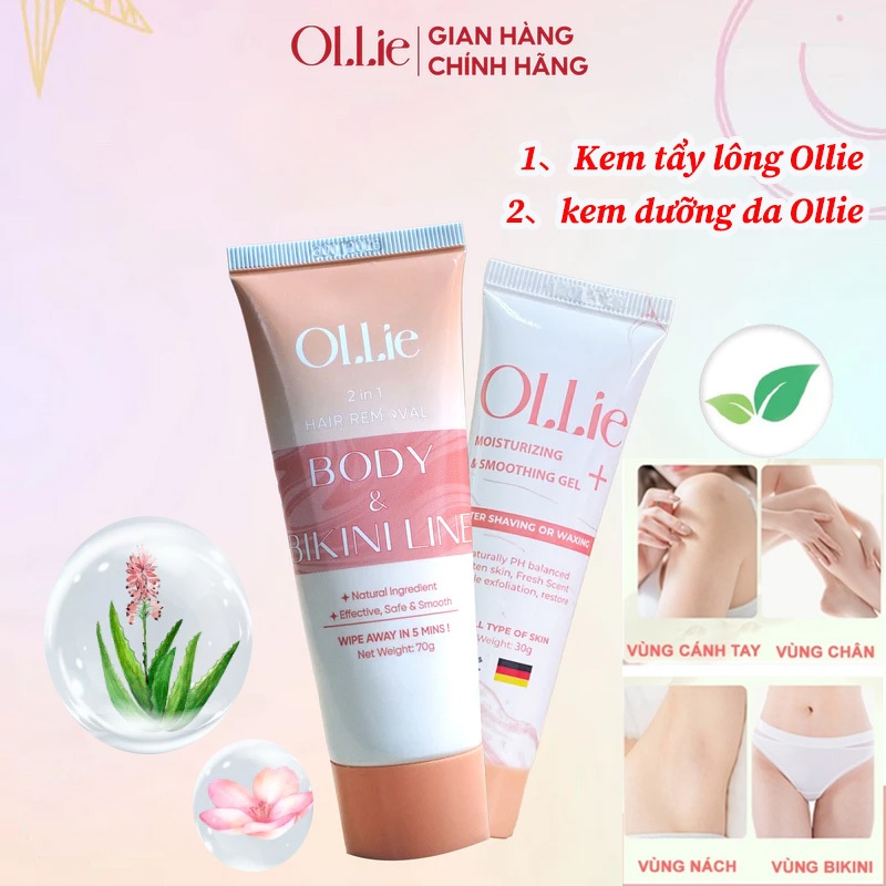 Kem tẩy lông chính hãng OLLIE 70g, tẩy lông vùng kín, nách, tay, chân, triệt lông an toàn không đau