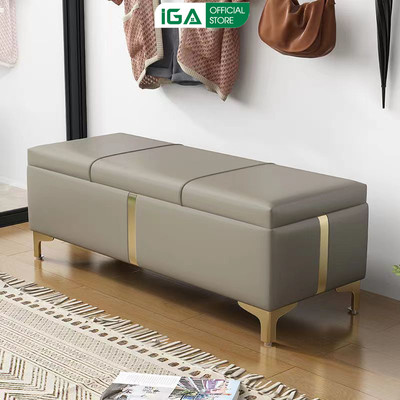 Ghế sofa dài, ghế băng chờ bọc da cao cấp kết hợp hộp chứa đồ thương hiệu IGA - GC32