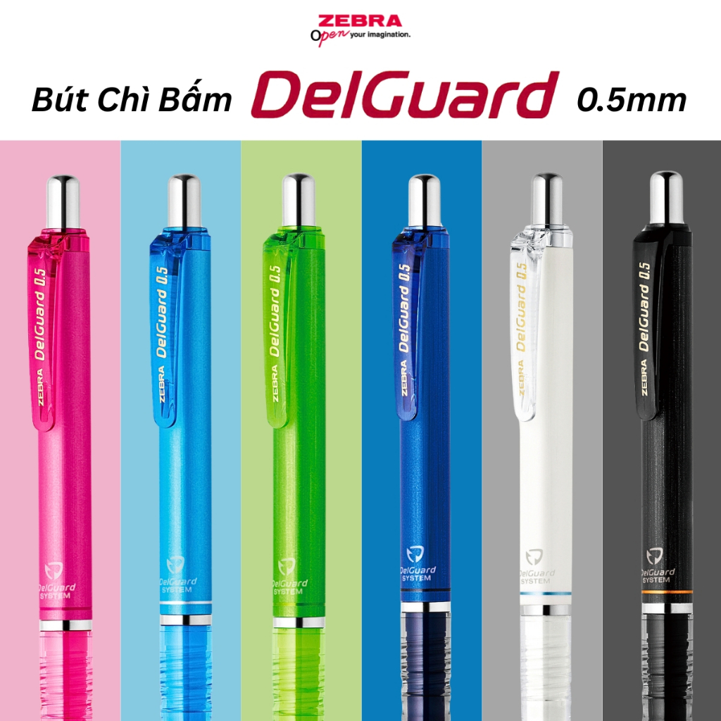 Bút Chì Bấm Không Gãy Ruột Zebra Delguard 0.5mm Zebra Pen - Cao Cấp, Thương Hiệu Nhật Bản  [Chính hã