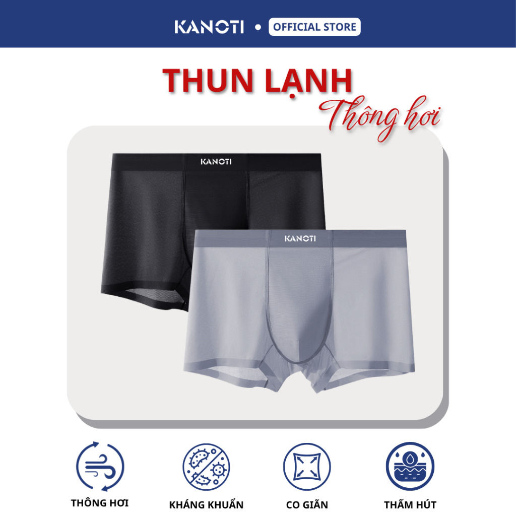 Combo 2 Quần lót nam thun lạnh thông hơi thoáng khí KANOTI quần sịp nam không đường may boxers trunk