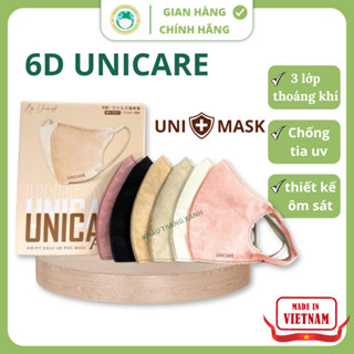 [Set 50 Chiếc] UNICARE Khẩu Trang 6D Pro Mask Airfit Cao Cấp Dây Bản To, 3 Lớp Kháng Khuẩn 5D MASK
