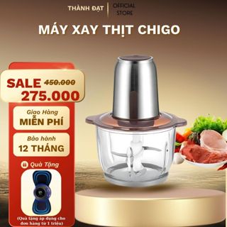 Máy Xay Thịt Chigo cao cấp, Máy Xay đa năng 4 Lưỡi dao Công Suất Lớn 300W Dung Tích 1,8 Lít